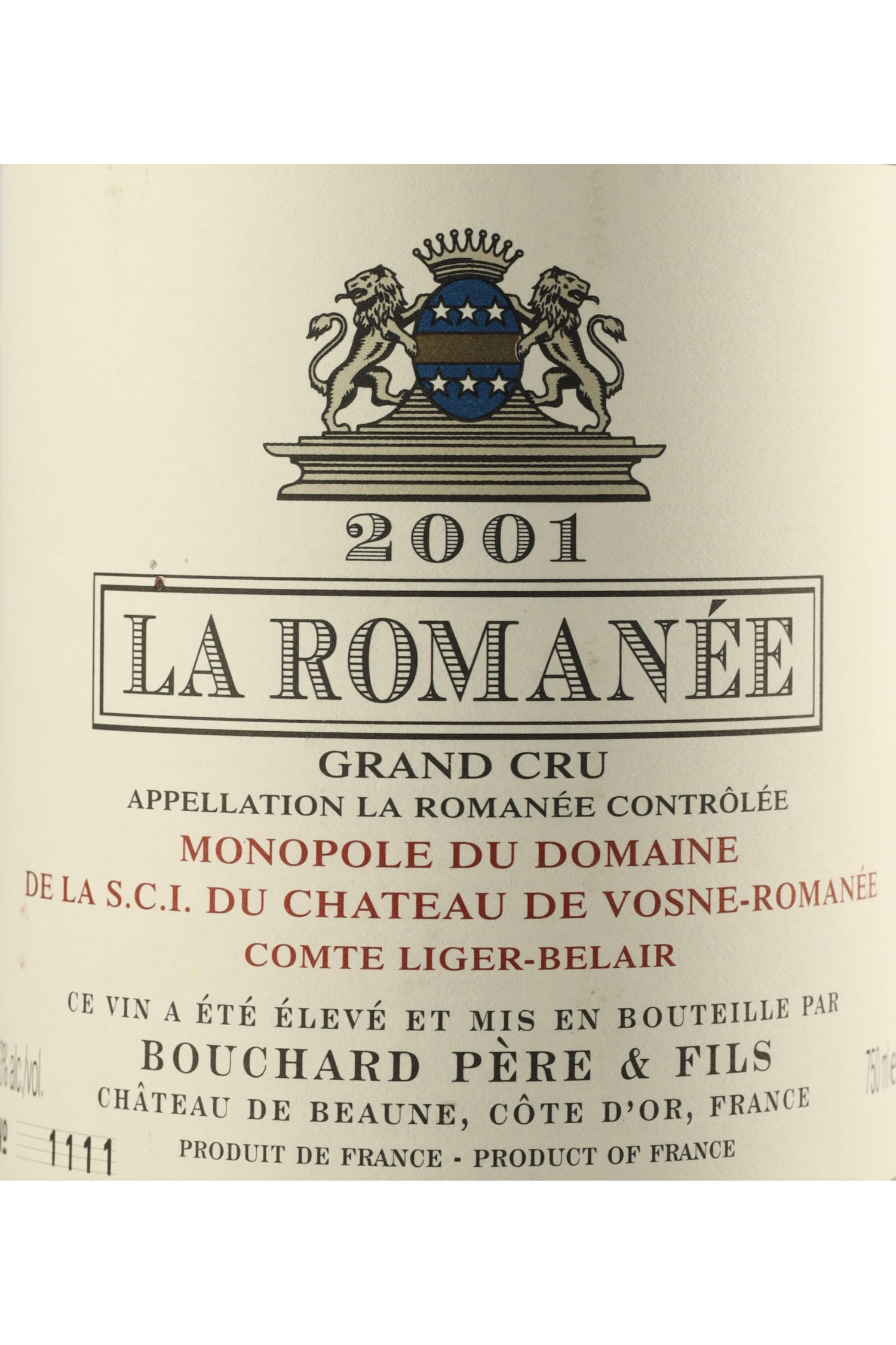 Domaine Comte Liger Belair 2001, La Romanée