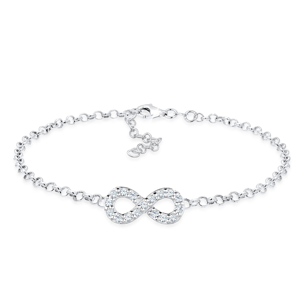 Elli Elli Bracelet Femme Symbole de l'Infini Basic avec Cristaux en Argent Sterling 92 Bracelet