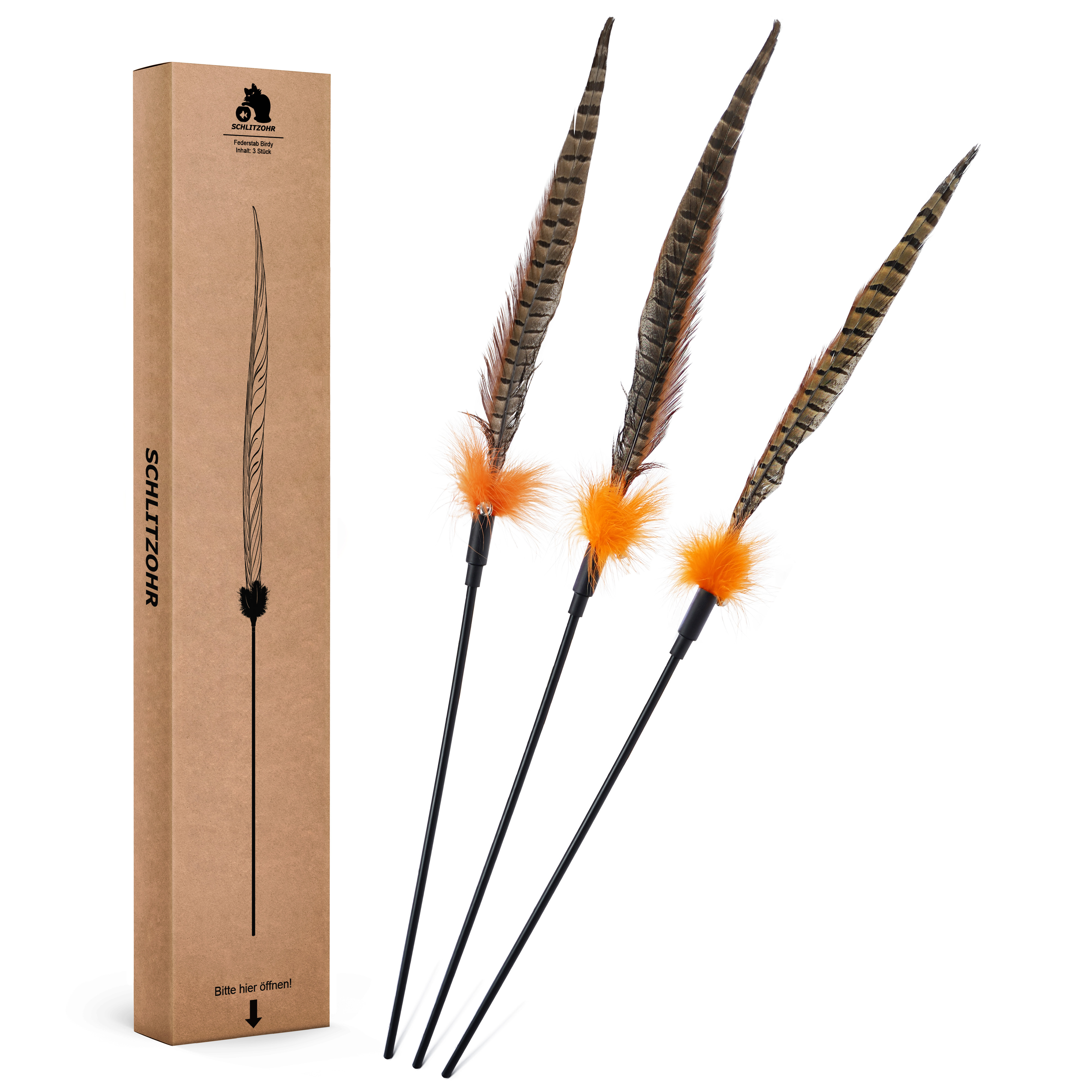 Schlitzohr Katzenangeln Schlitzohr Federwedel Birdy 3er Pack
