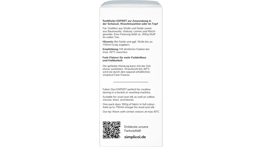 simplicol Textilfarbe Expert Gletscher-Blau 150 g