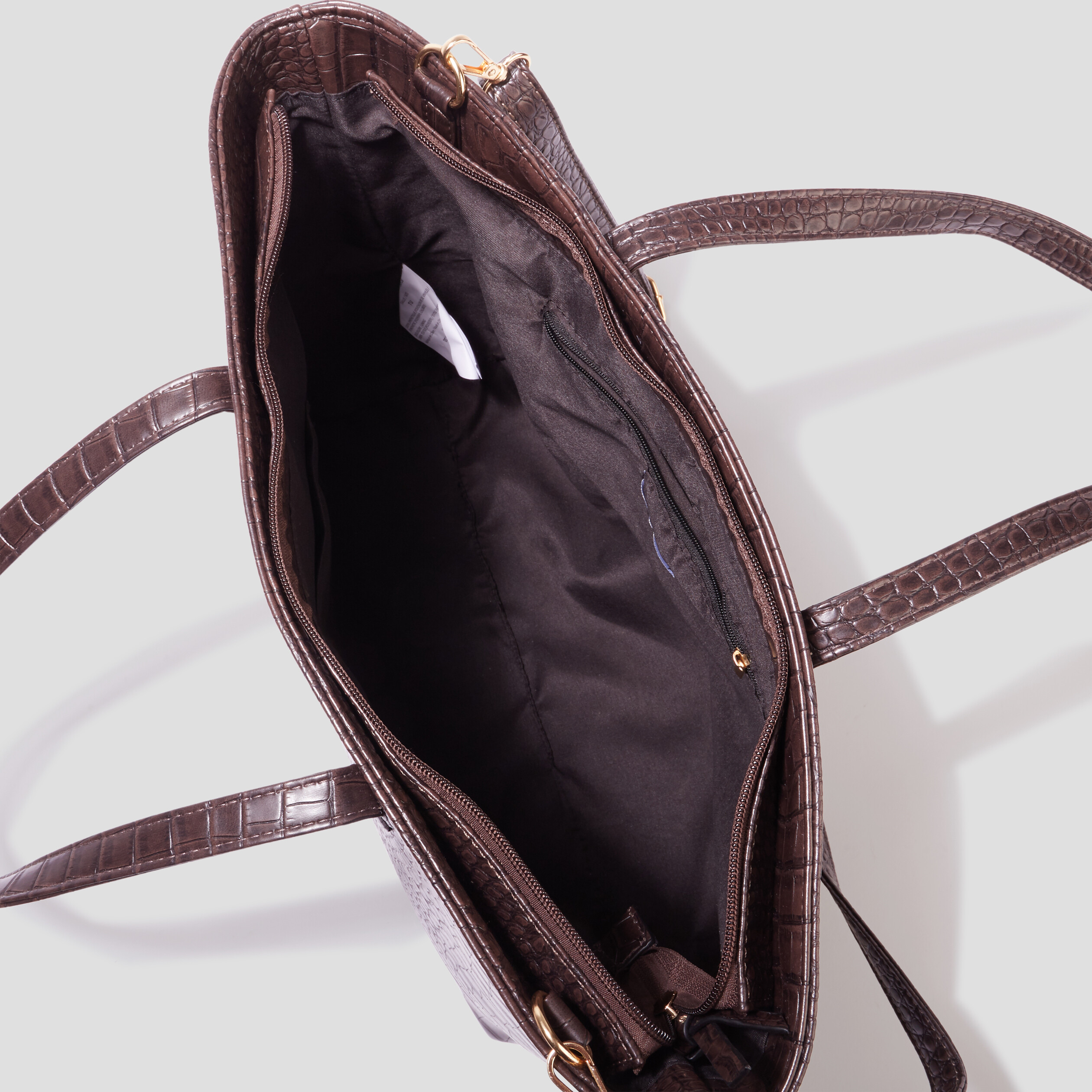 Sac cabas texturé marron foncé femme | La Halle