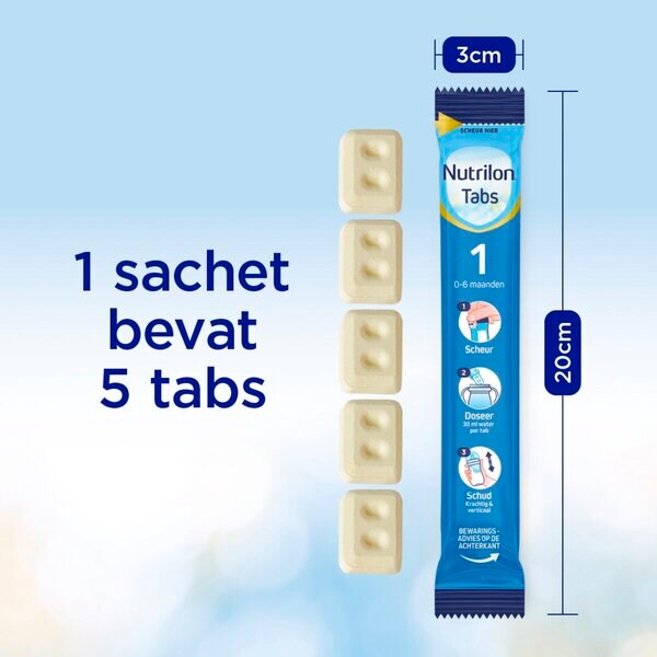 Nutrilon 1 Lait de suite 0-6 mois, comprimés, 6 boîtes de 5.