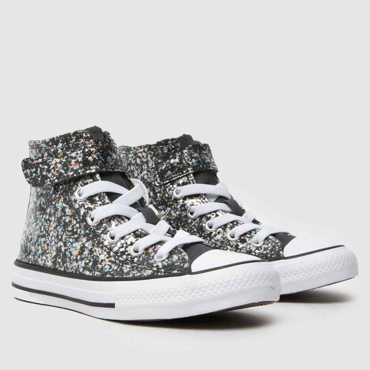 Converse svarta multifärgade all star hi 1v flickor juniorsneakers