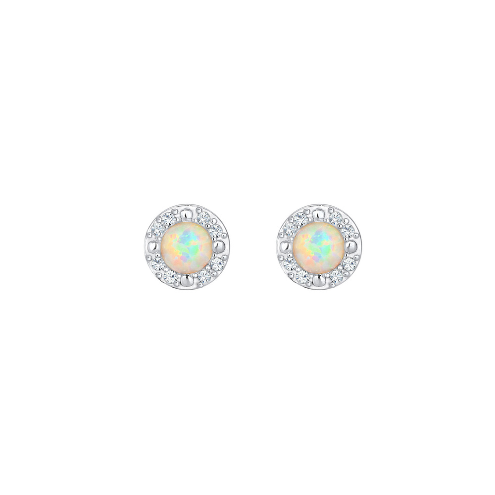 Elli PREMIUM Elli PREMIUM Boucles d'Oreilles Opal Cristaux Clous d'Oreilles Femme - (925/1000) Boucles d'oreilles
