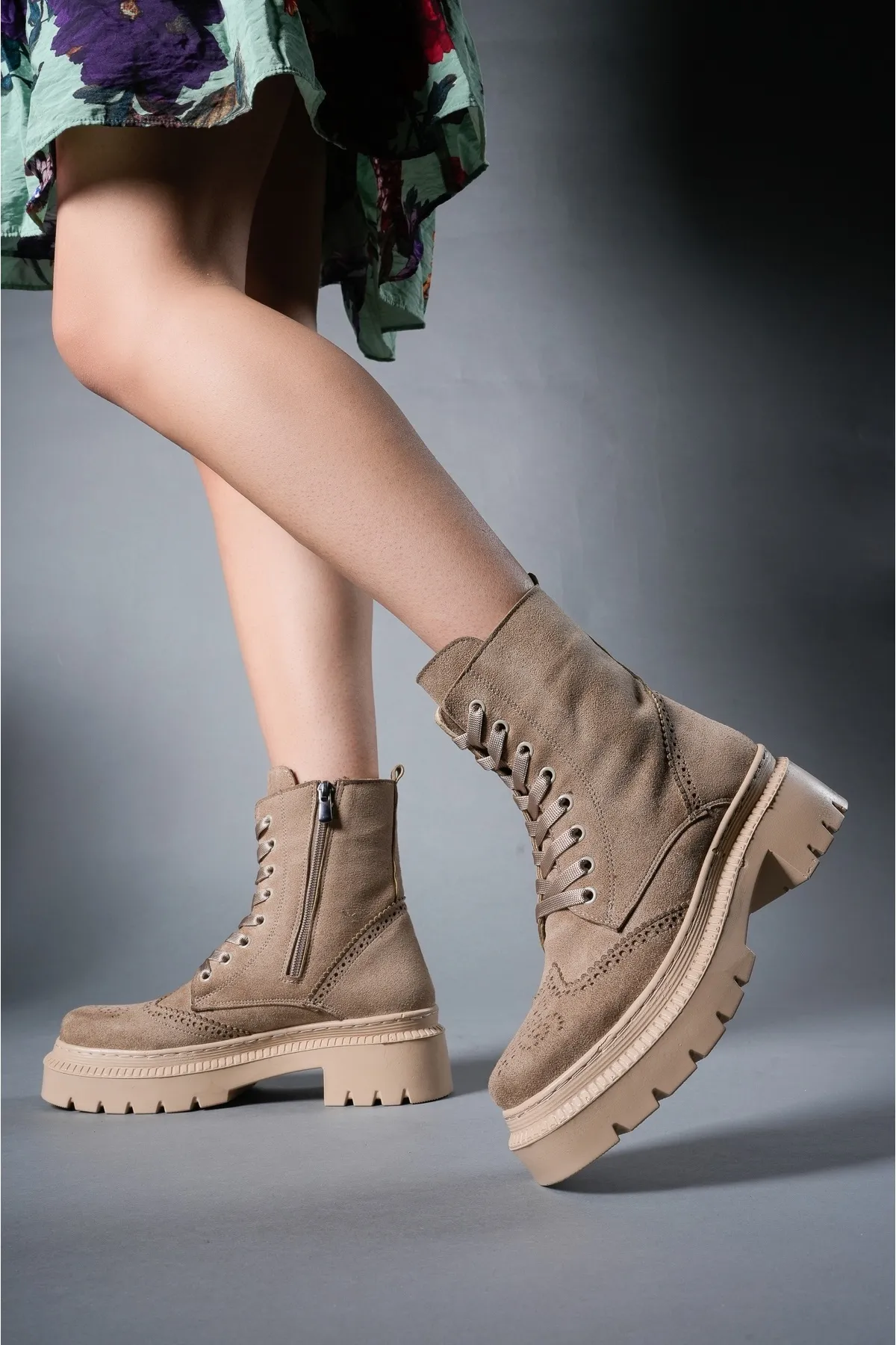 Riccon  Calaerel Damenstiefel 00121404 Nerz Wildleder