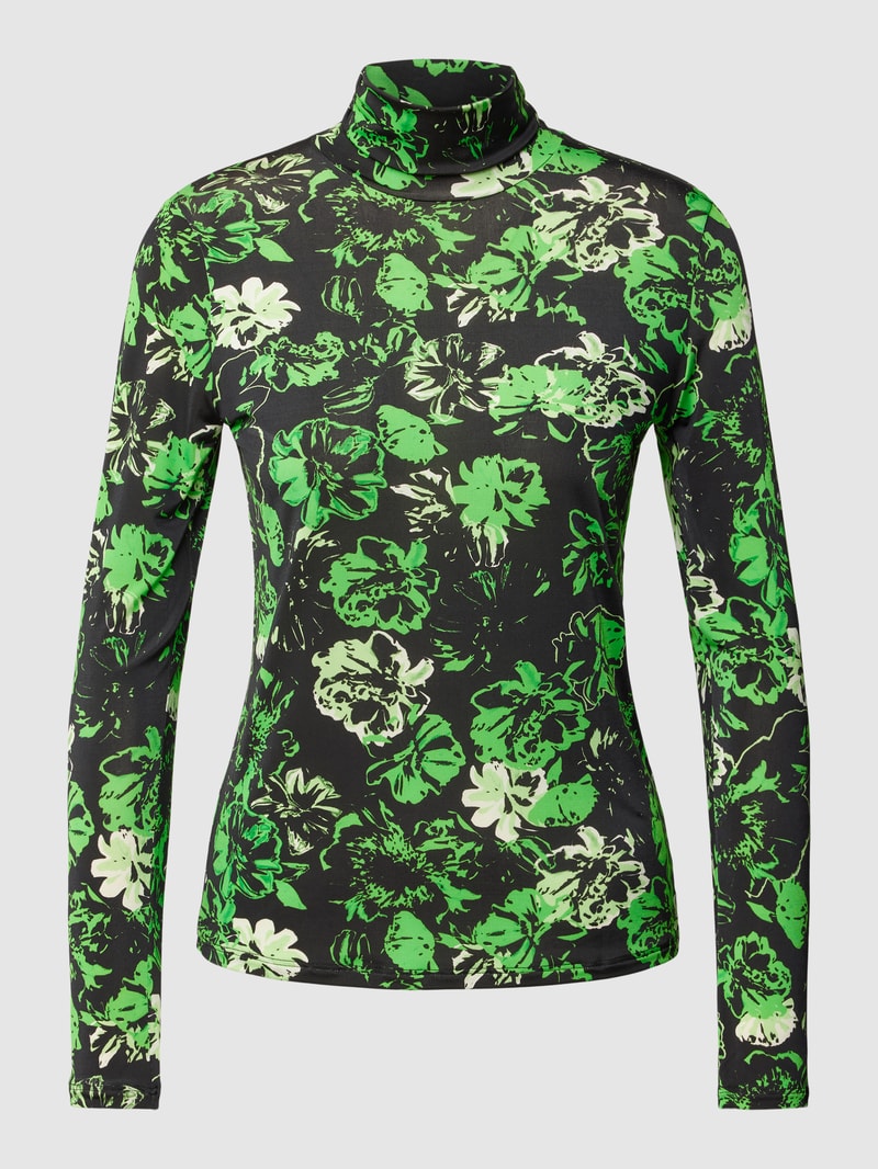 Longsleeve mit Allover-Muster in grün