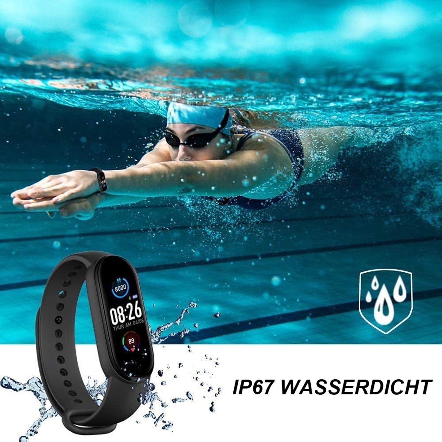 Devenirriche Activity Tracker Fitness Armband, Aktivitätstracker, Fitness Tracker, Smart Armband