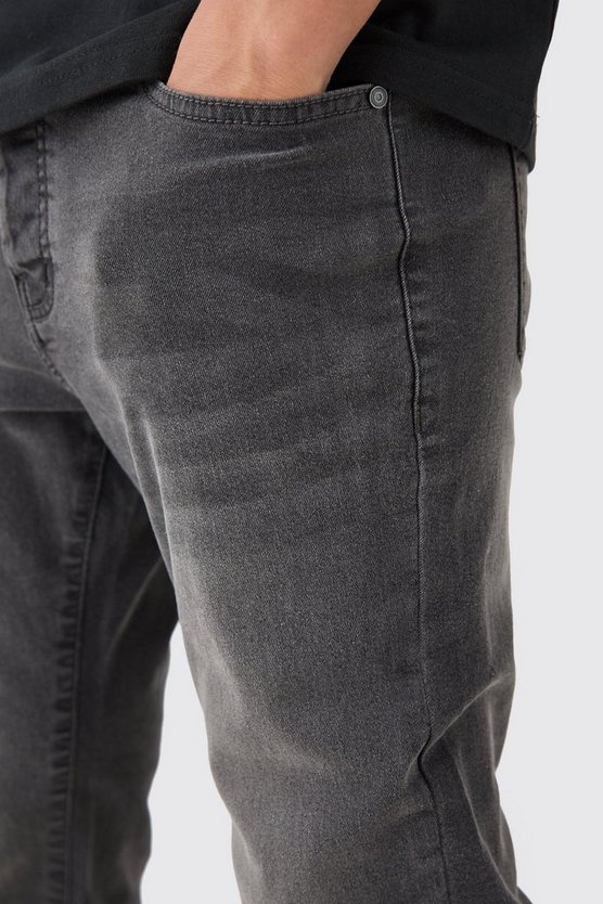 Skinny Stretch Jeans in Grau