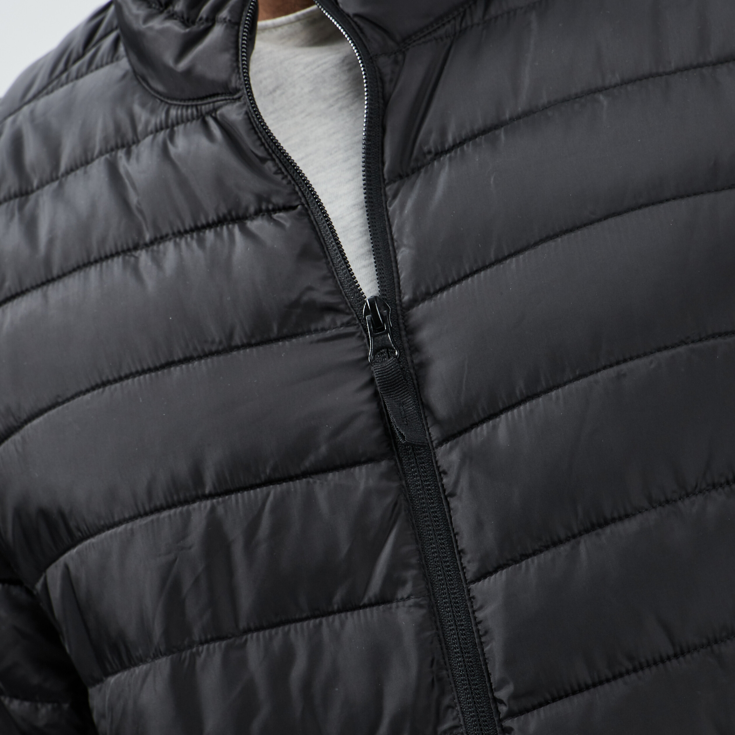 Doudoune légère droite zippée noir homme | La Halle