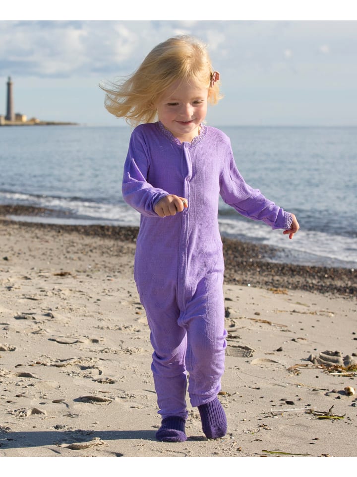 Joha Schlafoverall aus Merino-Wolle/Seide in purple günstig kaufen