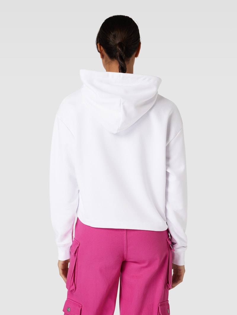 Hoodie mit Label-Print Modell 'ESSENTIAL' in weiß