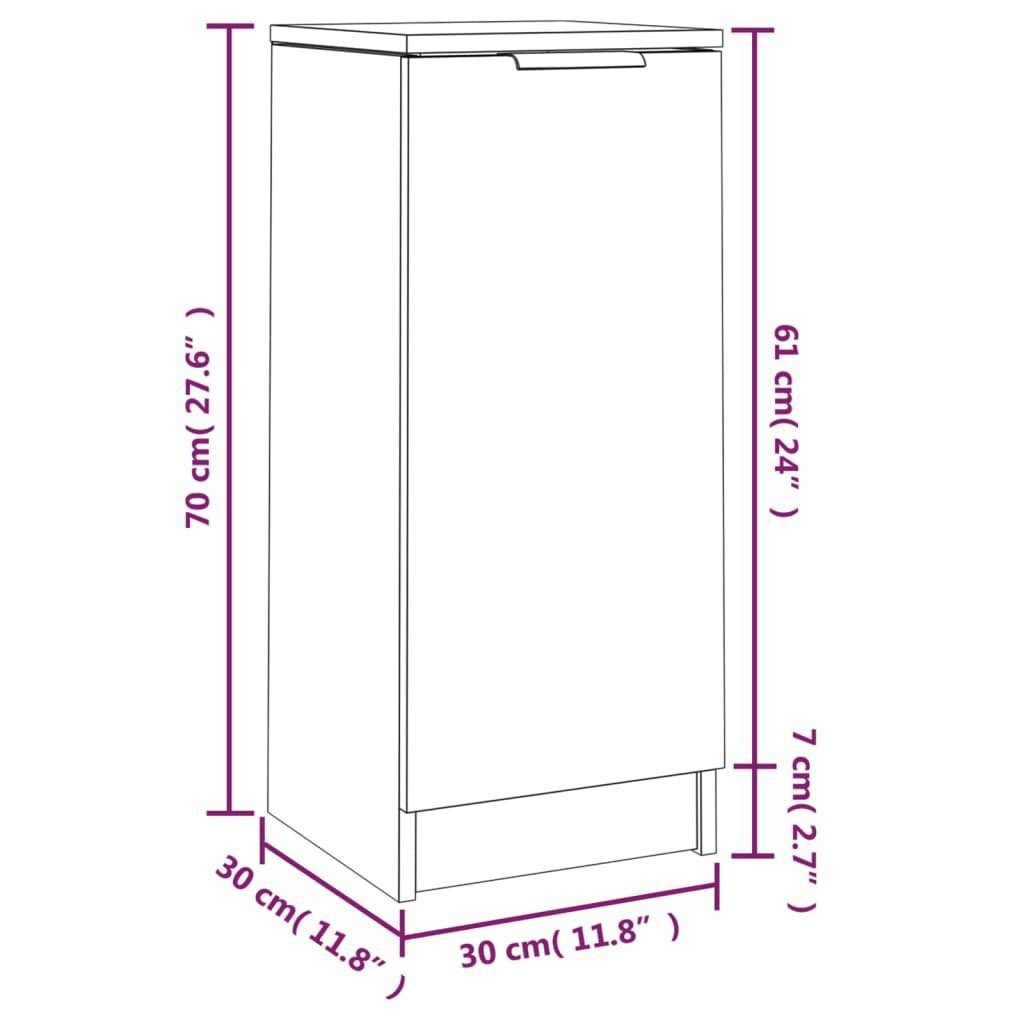 vidaXL Anrichte Sideboards 2 Stk Betongrau 30x30x70 cm Holzwerkstoff