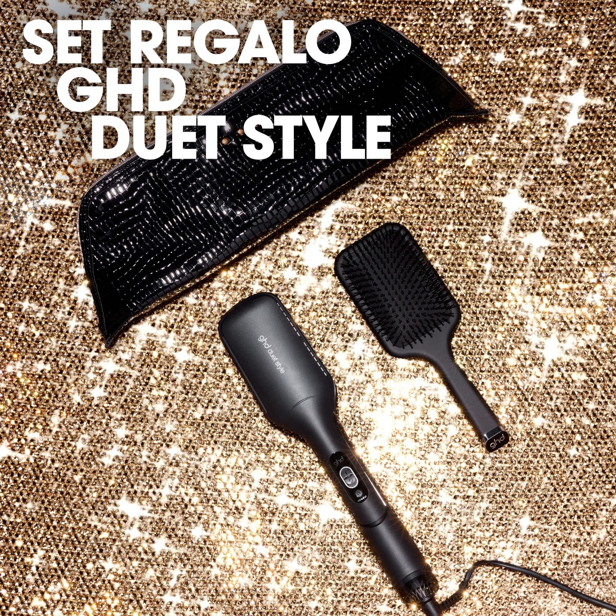 ghd duet style Geschenkset mit Heißluftfrisur – professioneller Haartrockner + Paddelbürste – Haarstyling-Sets, Haarglätter, Bürsten