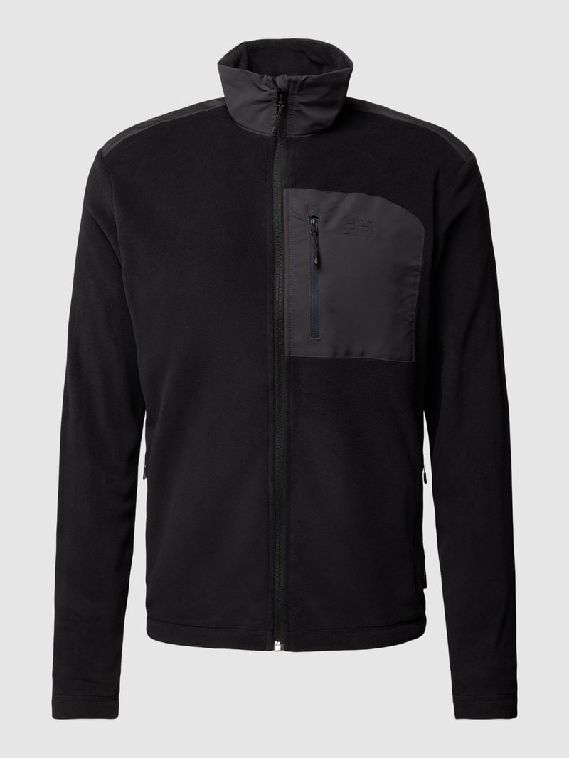 Fleecejacke mit Stehkragen Modell 'DAYBREAKER' in schwarz