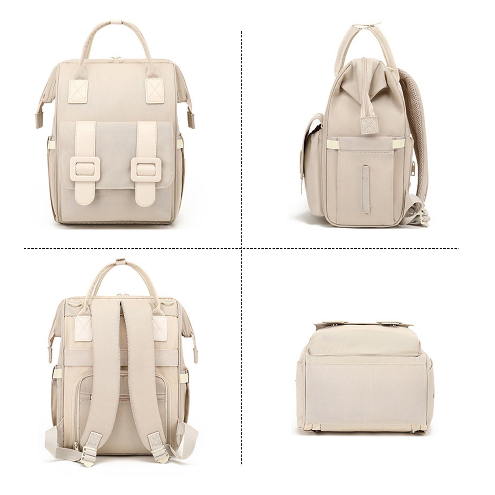REDOM Wickelrucksack Wickeltasche Rucksack Baby Multifunktions-Babytaschen wasserabweisend (Windeln Babyflasche Milchfläsche Rucksack Tasche mit USB-Anschluss, Multifunktional, Babytasche, Wickelrucksack), mit Kinderwagen-Haken