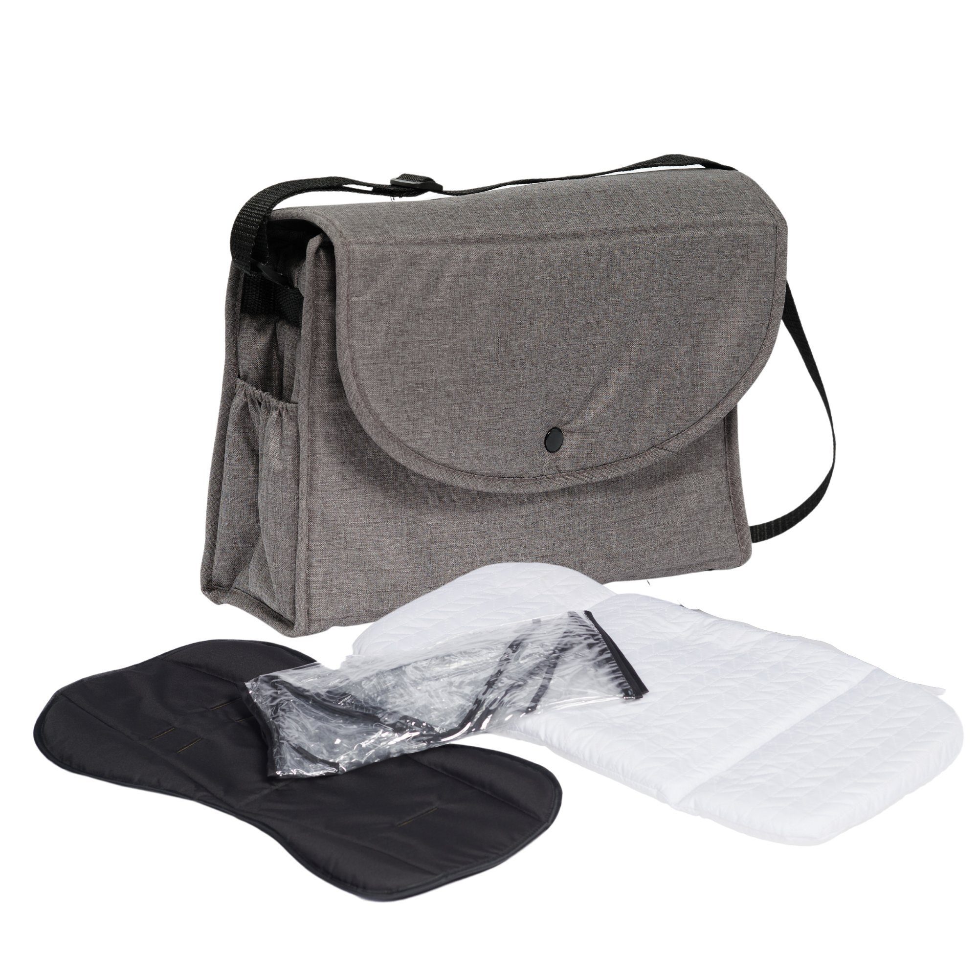 Bronea Kombi-Kinderwagen 3 in 1 Kinderwagen Set mit ISOFIX Station & Zubehör - Auto-Babyschale, (10, 10-tlg), große Räder - leicht klappbar - verstellbarer Fahrtrichtung - 0-25kg