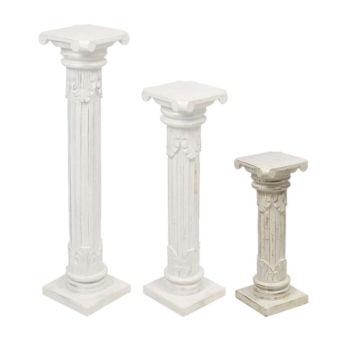 Oriental Galerie Blumenhocker Antike Säule Weiß 60 cm klein (1 St), Handarbeit