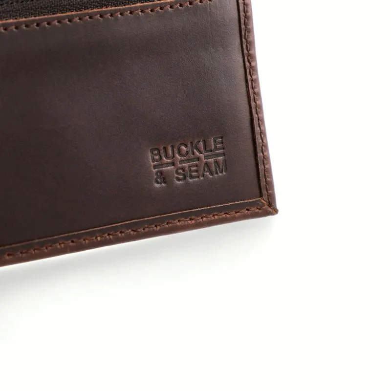 Buckle & Seam Leder Portemonnaie Bill - Braun