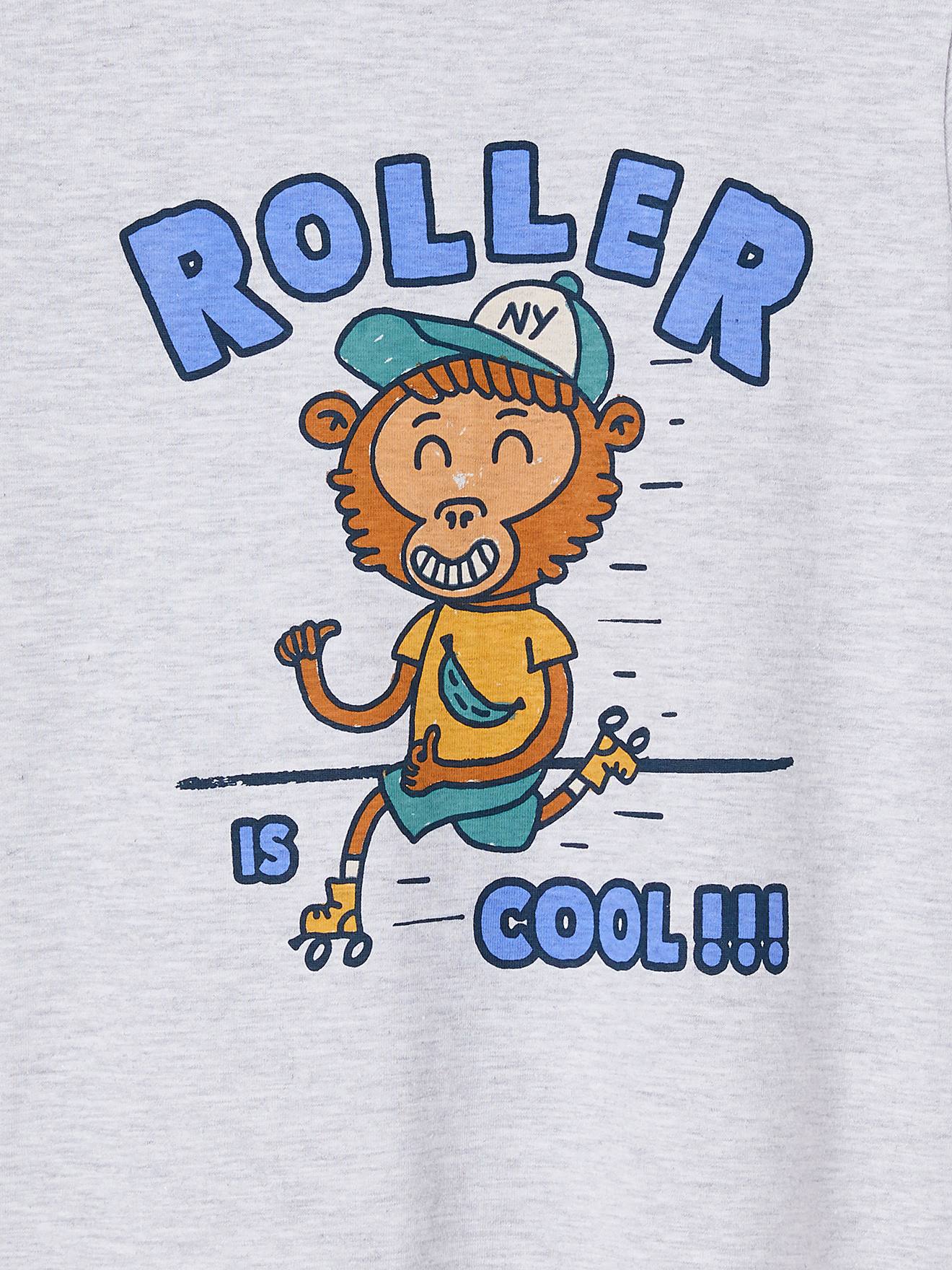 Tee-shirt animal ludique garçon gris chiné