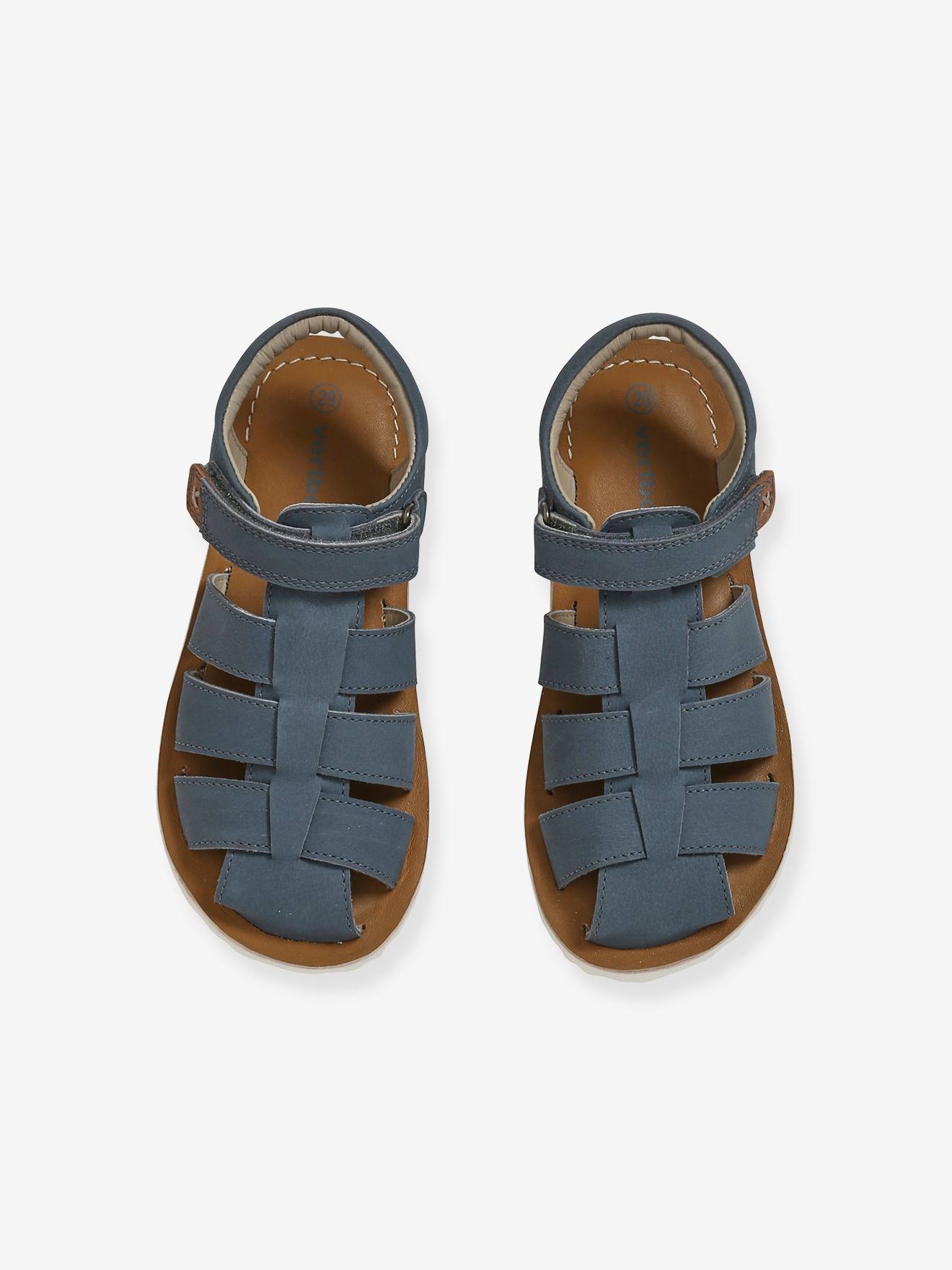 Vertbaudet Jungen Klett-Sandalen - camelfarben