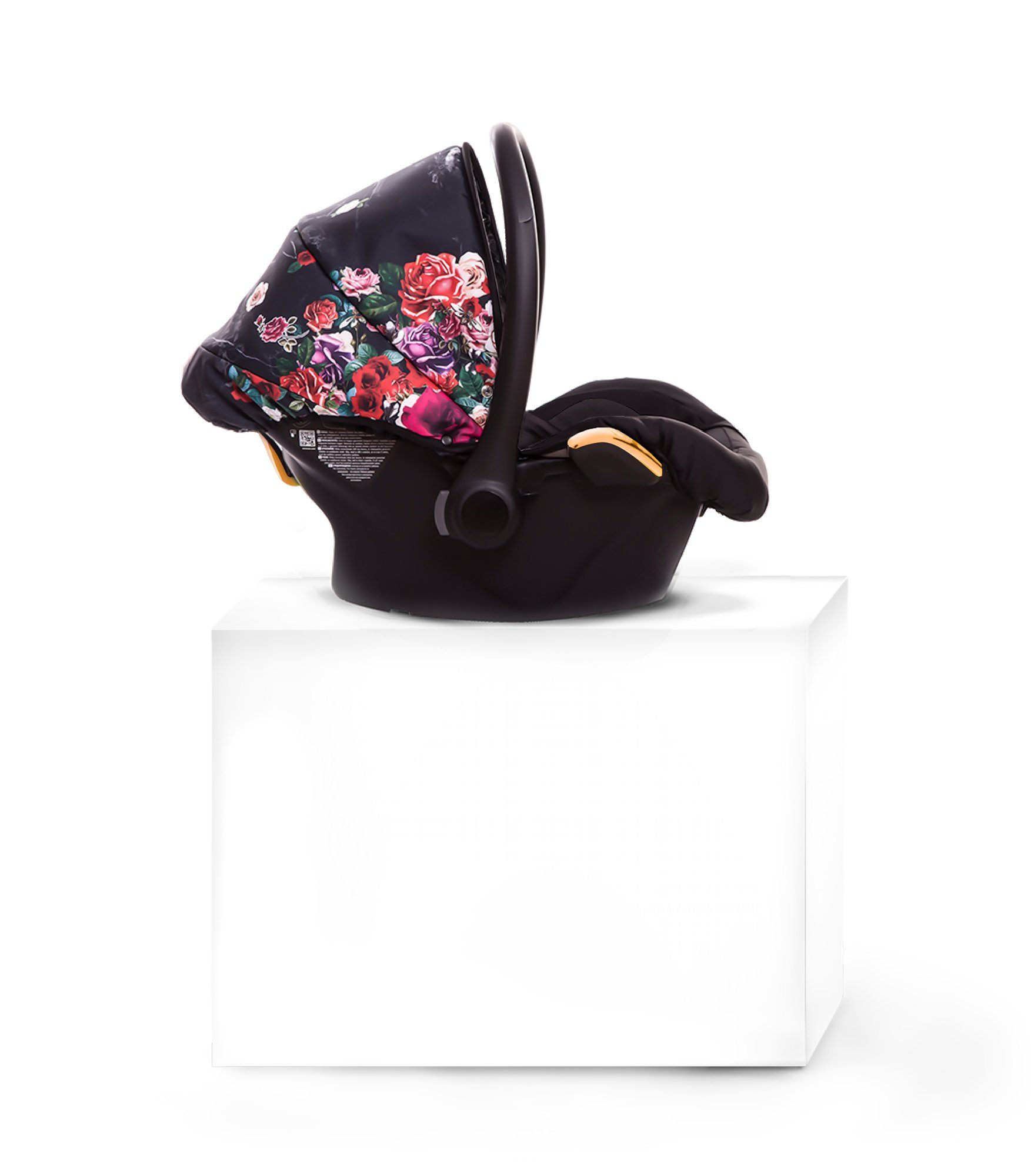 TPFLiving Kombi-Kinderwagen 3 in 1 Musse Dark Rose, Baby Buggy Babywanne Autositz Windeltasche, Moskitonetz Regenschutz Kinderwagen Komplettset Gestell Gold