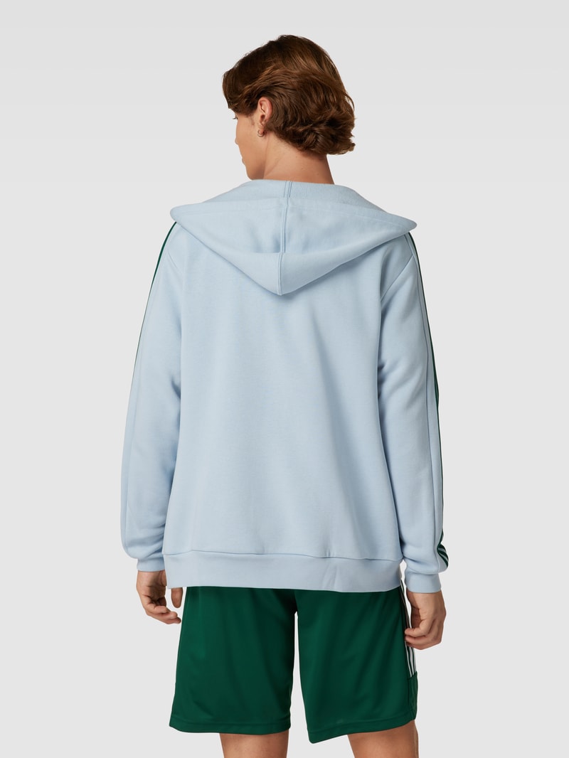 Sweatjacke mit Galonstreifen in hellblau