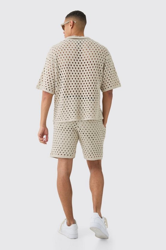 Oversize Shorts-Set mit Naht-Detail