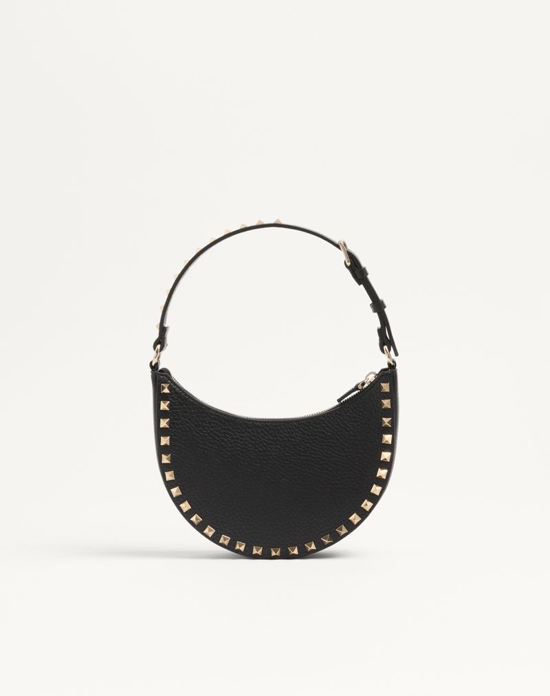 Mini Rockstud Hobo-tas van generfd kalfsleer