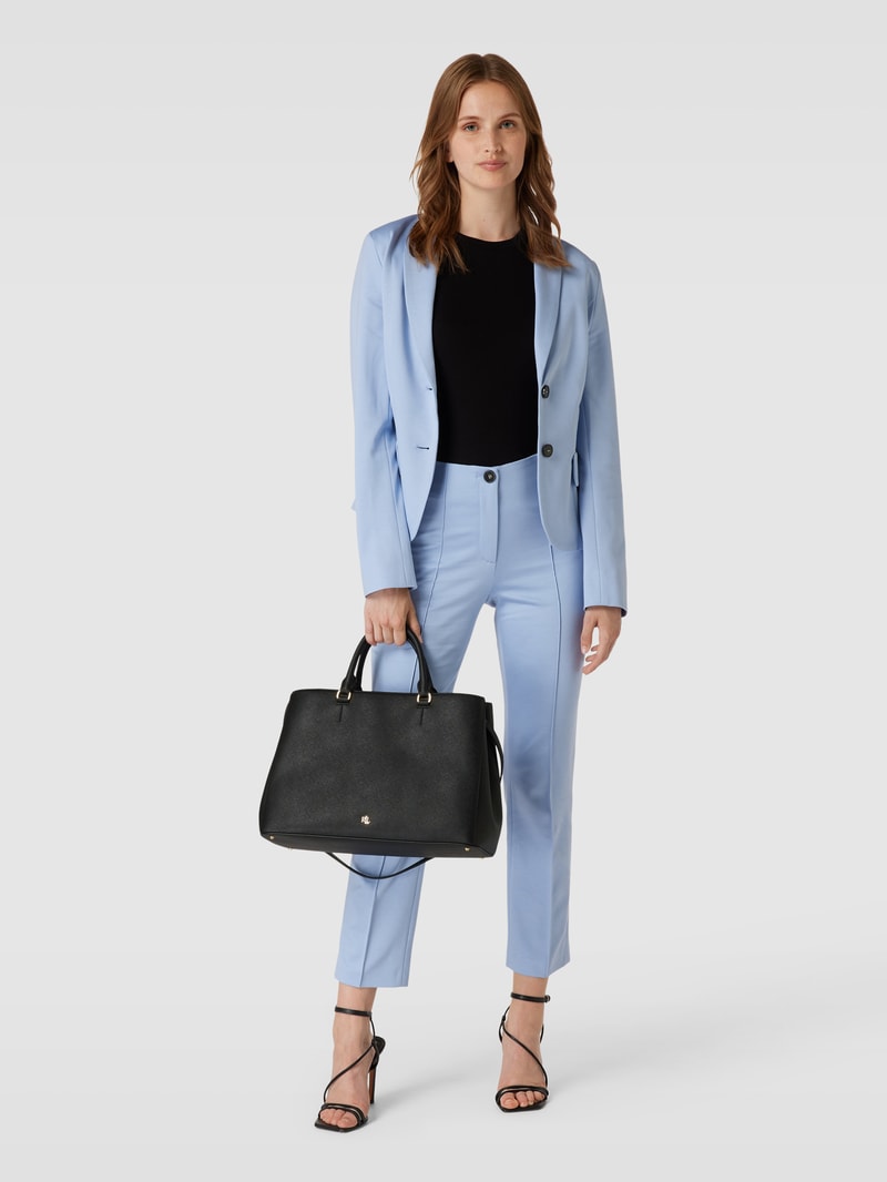 Satchel mit Label-Applikation in schwarz