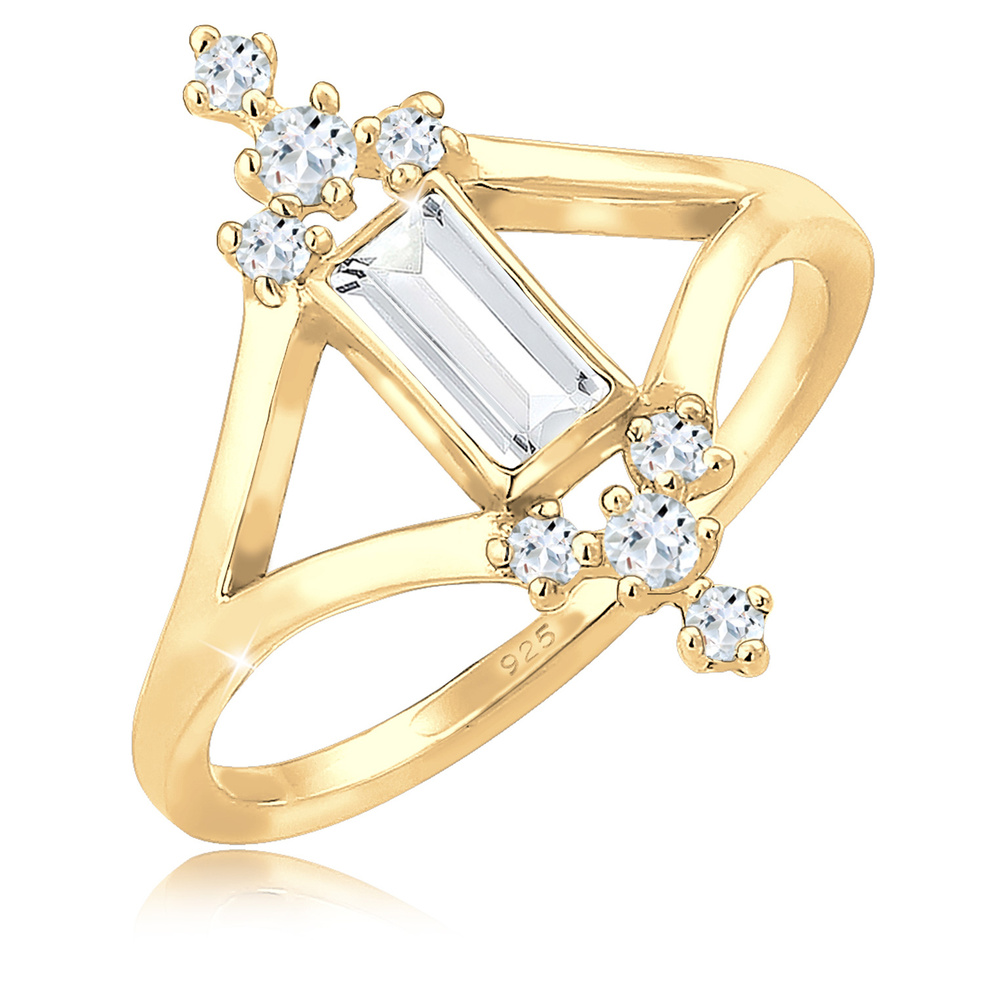 Elli PREMIUM Elli PREMIUM Bague Femme Fiançailles Vintage Glamour avec Topaze en Argent Sterli Bague