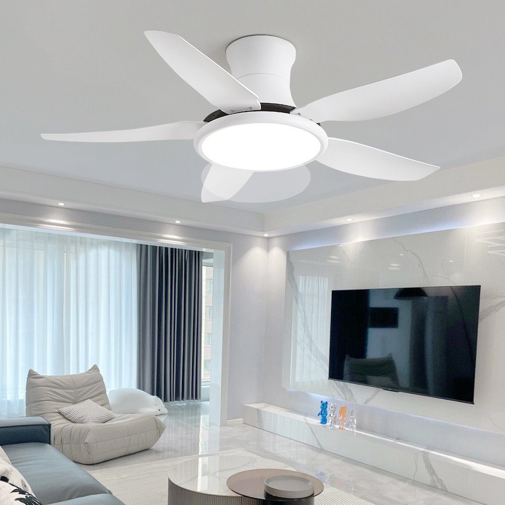 Euroton Deckenventilator Deckenventilator LED Beleuchtung 6 Geschwindigkeiten timer 2 Stunden