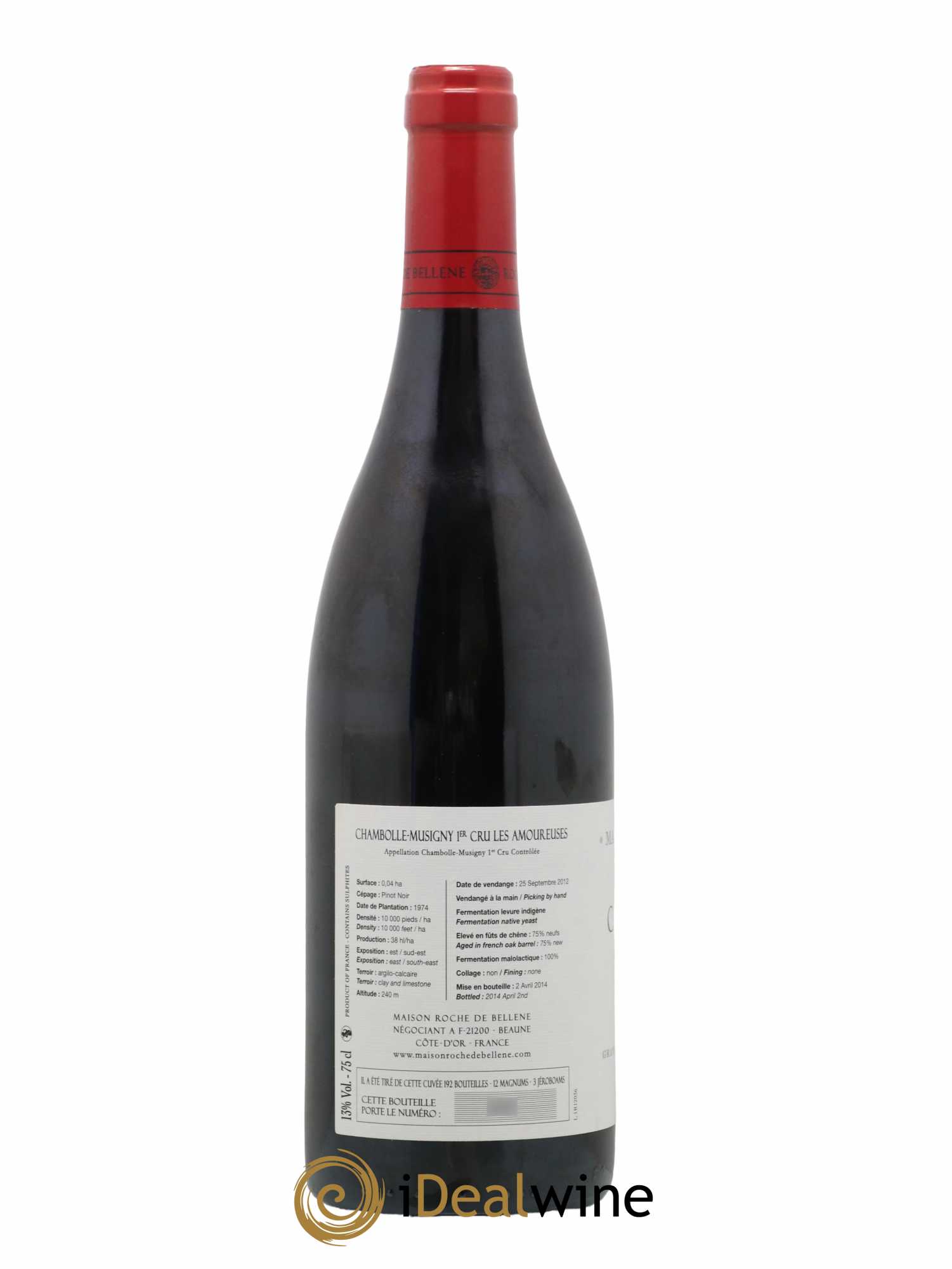 Chambolle-Musigny 1er Cru Les Amoureuses Maison Roche de Bellene  2012 - Lot de 1 Bouteille