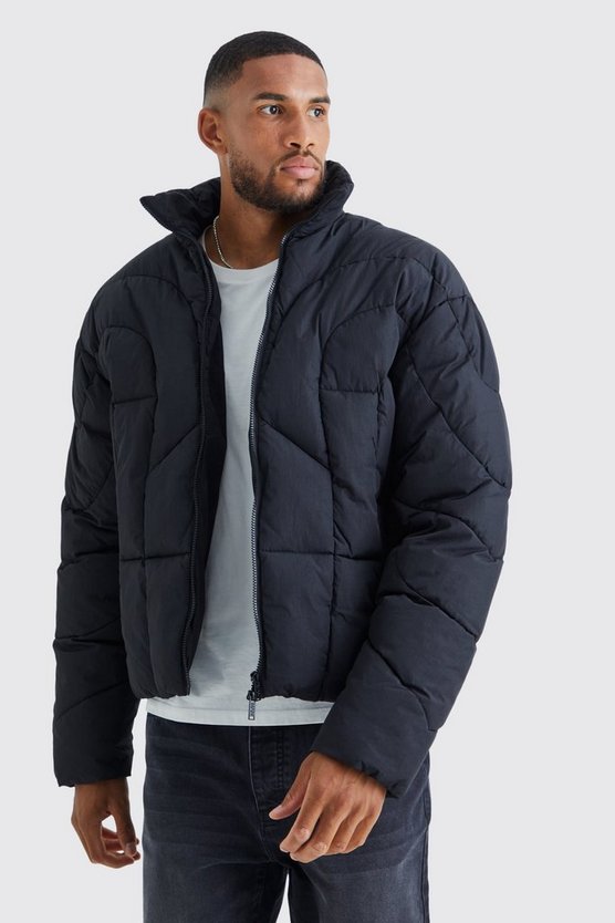 Tall Steppjacke mit Trichterkragen