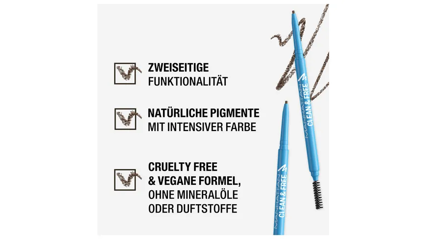 MANHATTAN COSMETICS Clean & Free Brow Definer 005 - Chocolate