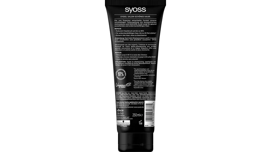 syoss Spülung Tiefenspülung Repair 250 ml