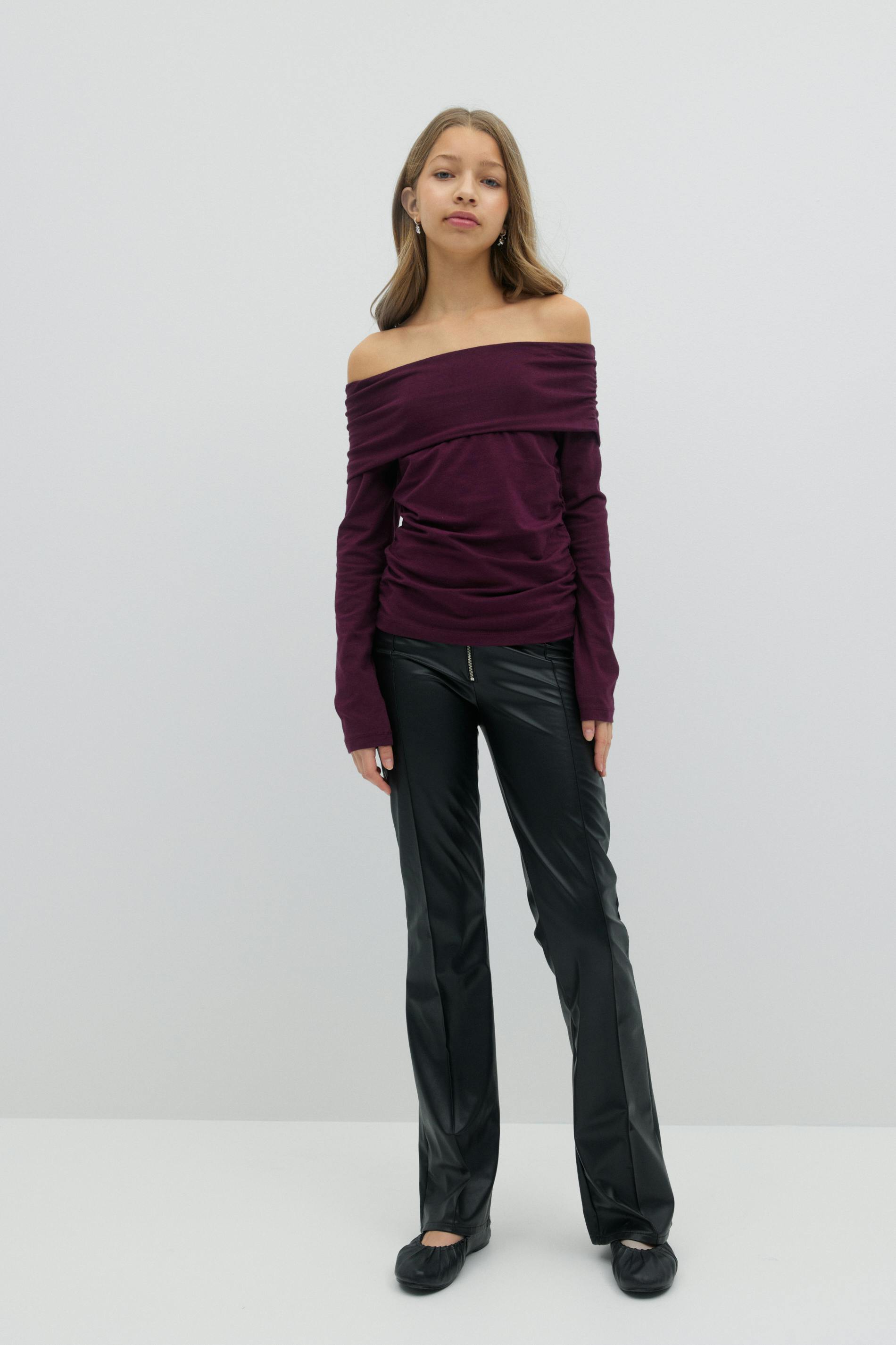Y bootcut pu trousers