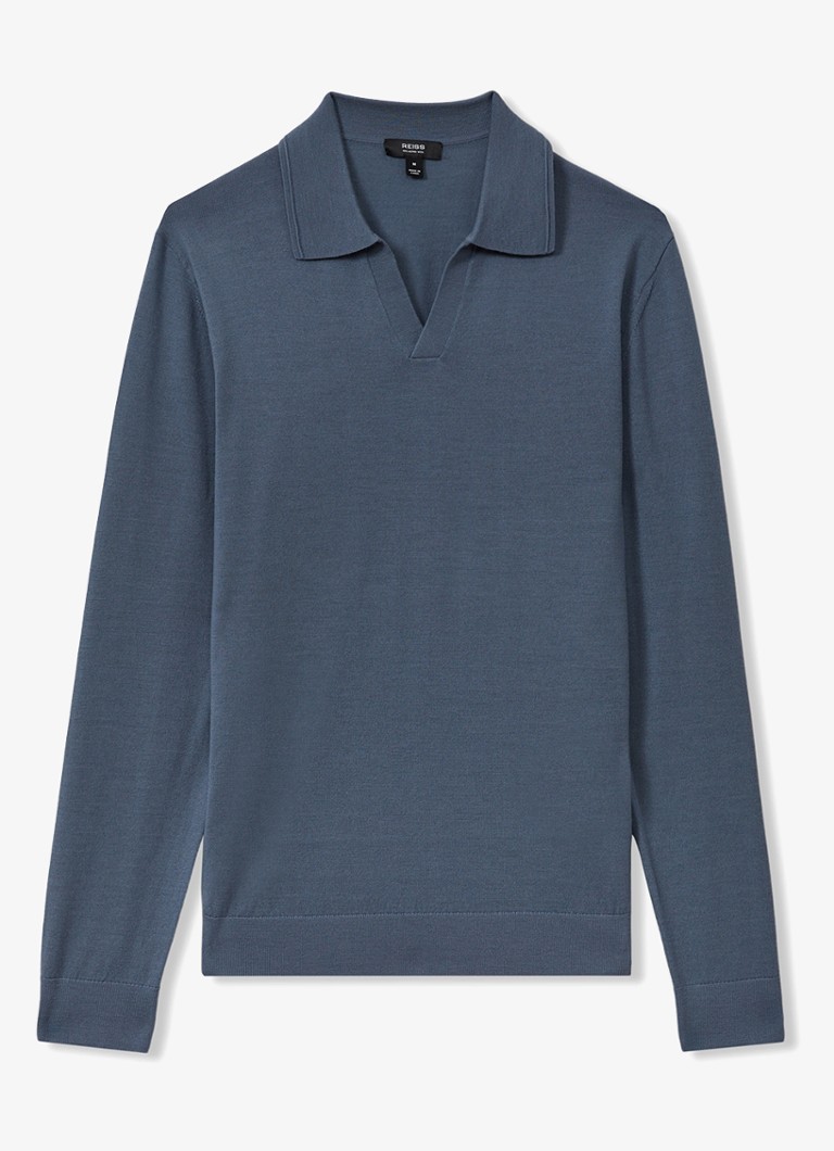 Reiss Milburn fino pletena polo majica od mješavine merino vune