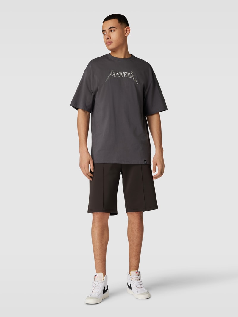 Sweatshorts mit Label-Stitching Modell 'Tripp' in schwarz