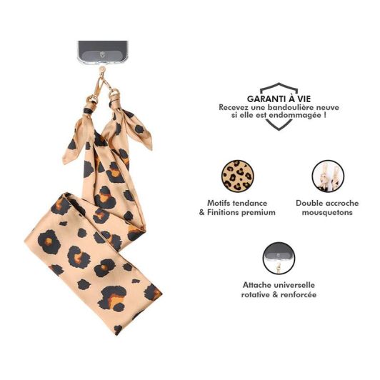 Șnur de gât FORCE CASE Leopard bej