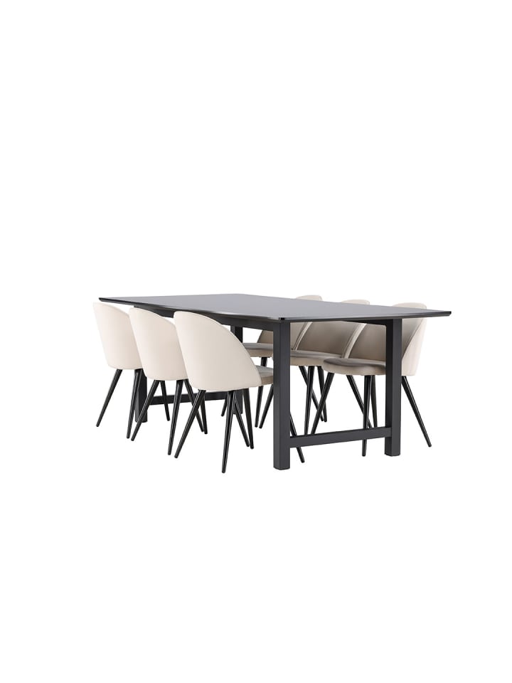 ebuy24 Essgruppe Oslo (7-teilig) Beige 220 x 100 cm günstig kaufen onesize