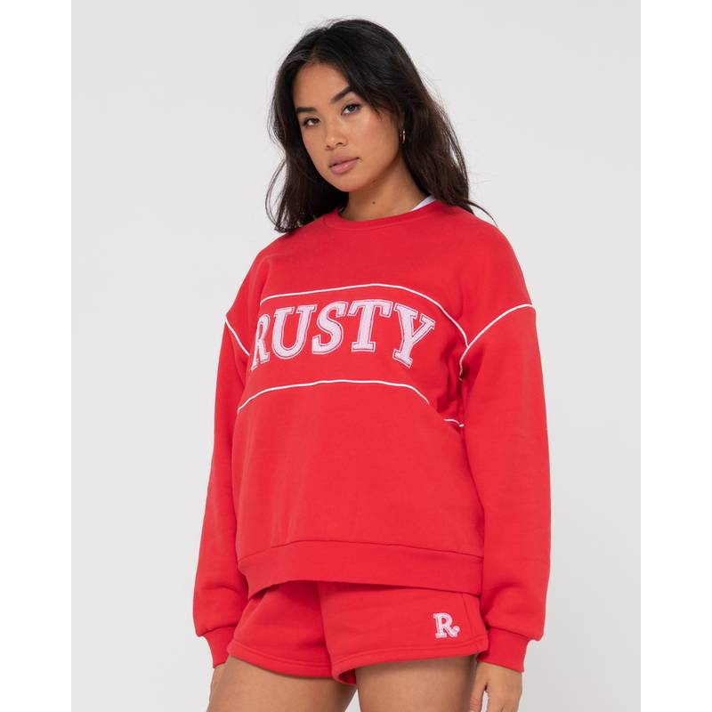 RUSTY LINE OVERSIZE CREW FLEECE Rundhalspullover Damen