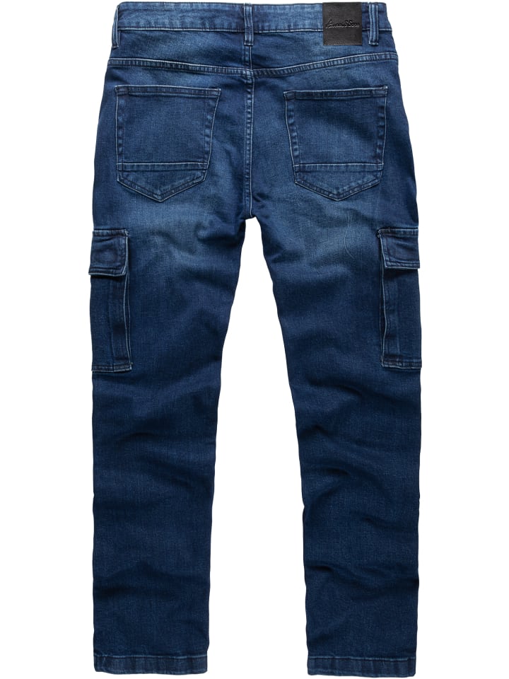 Amaci&Sons Regular Slim Cargo Jeans MIAMI in Dunkelblau günstig kaufen