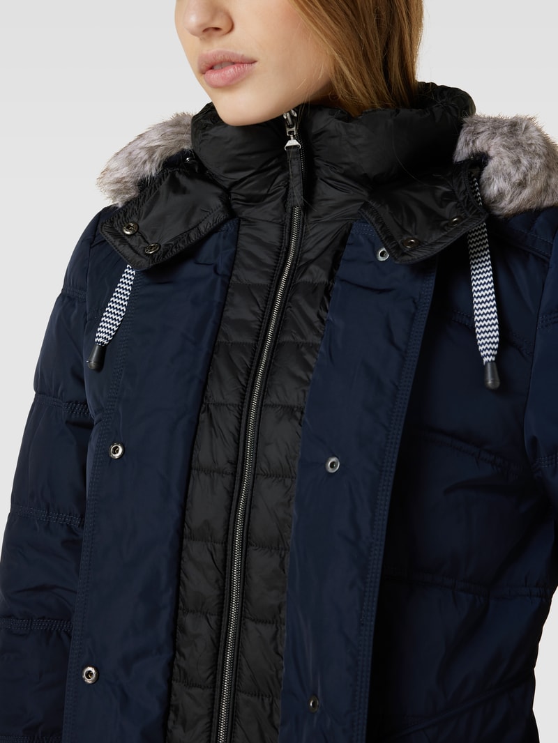 Steppjacke mit abnehmbarer Kapuze in marineblau