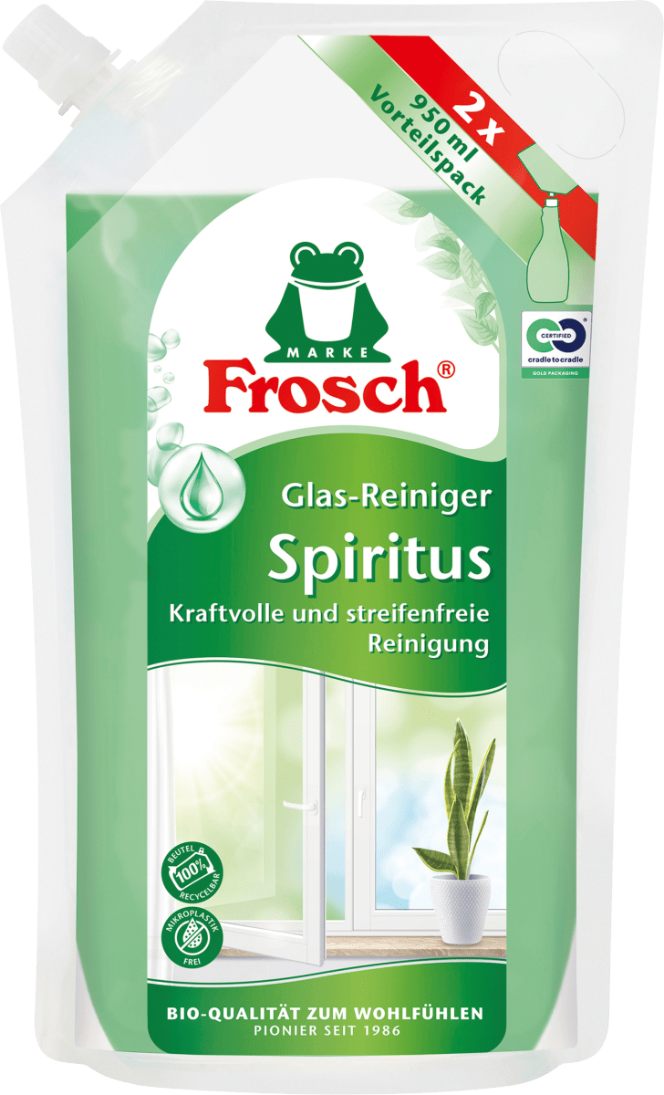 Glasreiniger Spiritus Nachfüllpack, 950 ml