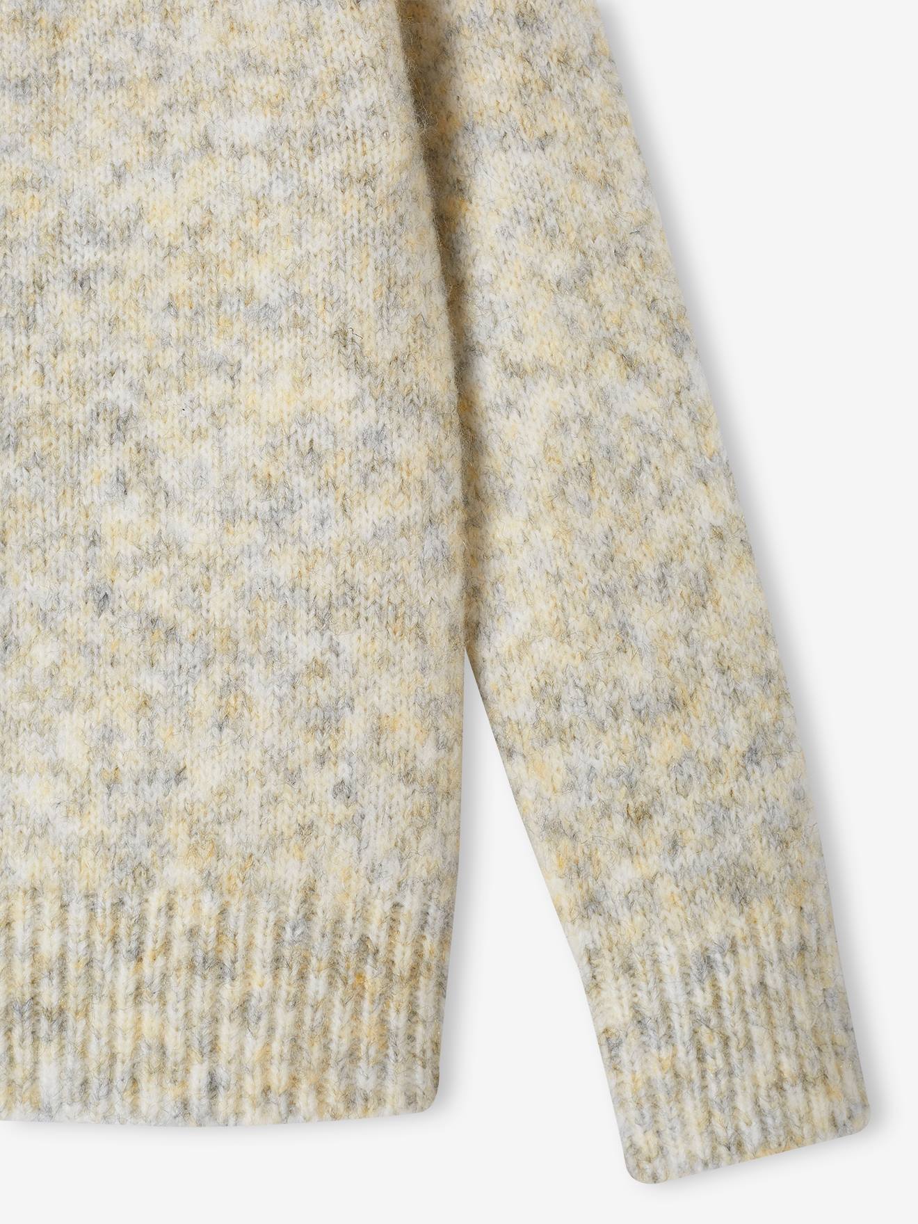 Pull col rond maille mousseuse moulinée garçon multicolore