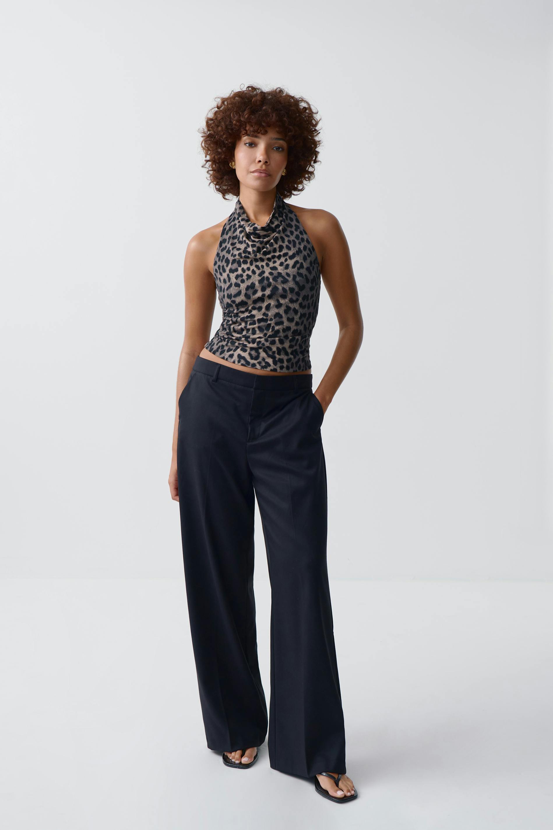 Soft touch halterneck top