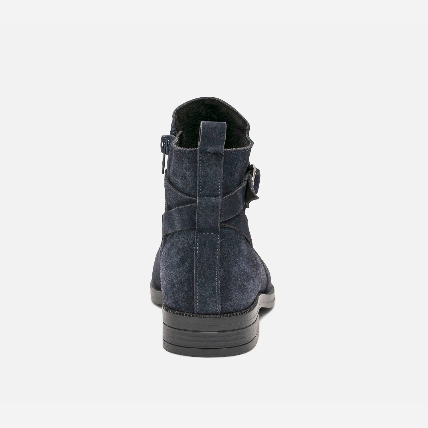 Boots marine en cuir velours