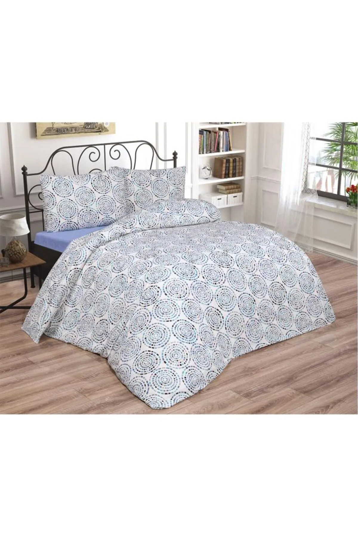 Çeyiz Diyarı  Bettwäsche Doppelbett - Blau - Gestreift