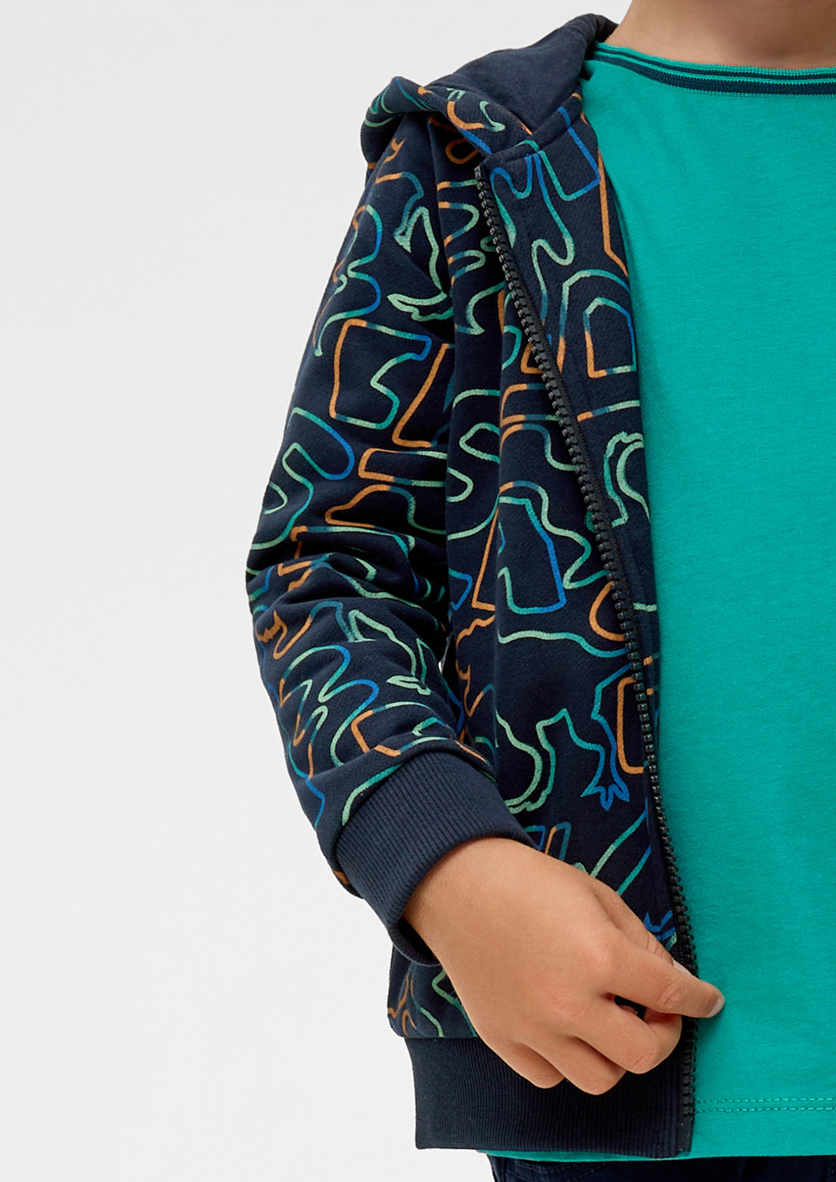 Sweatjacke mit All-over-Print  2134116-59A7