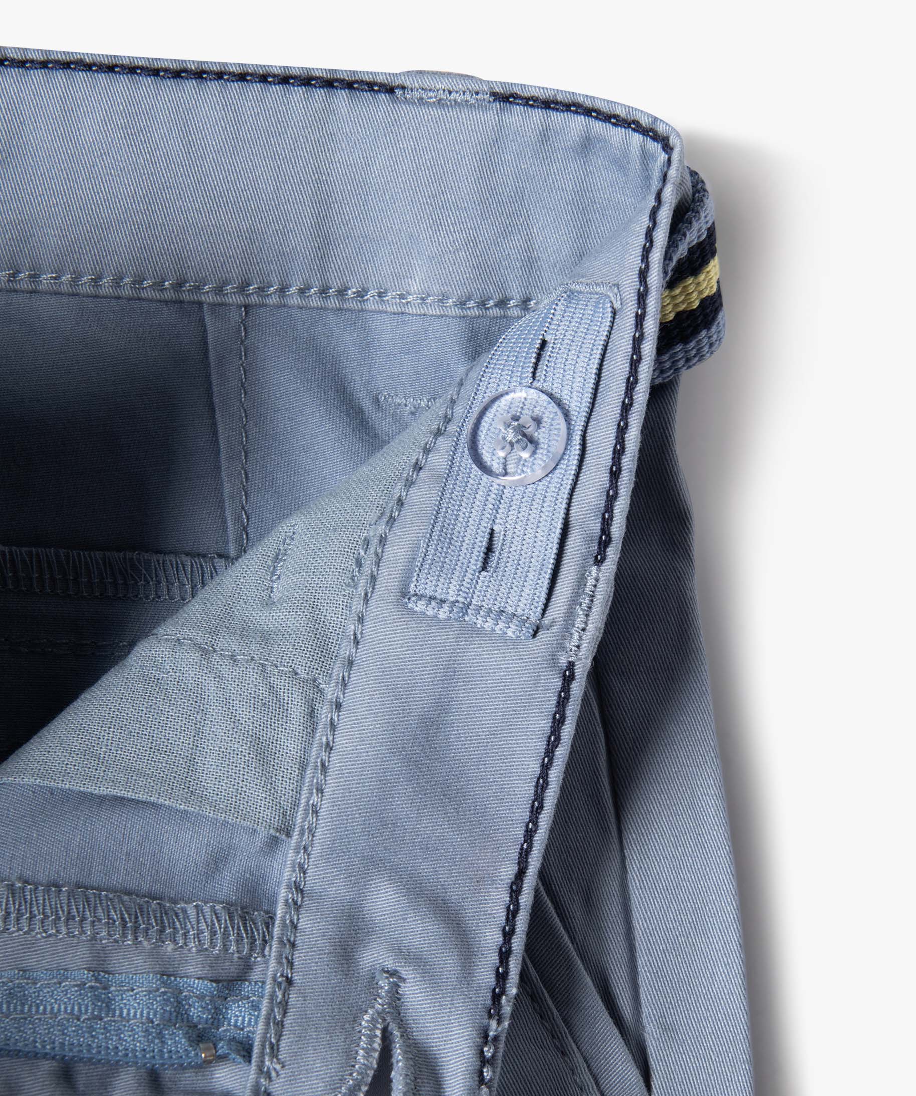 Bermuda Garçon en toile avec revers et ceinture tricolore bleu | GEMO